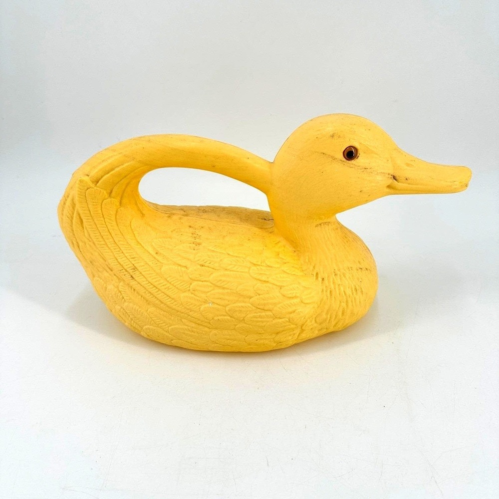 Vintage Duck Watering Can Cottagecore Garden Decor Yellow Farmhouse Planter